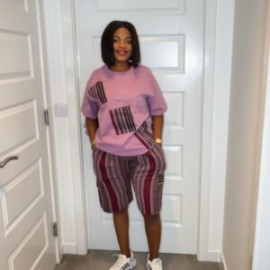 Short Aso Oke (Pink)